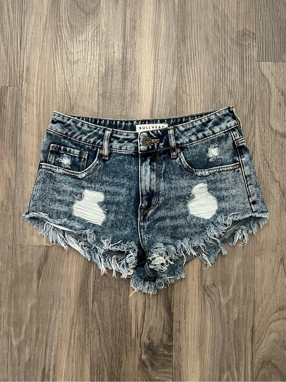 Y2K Indie Sleeze Acid Wash Distressed Denim Shorts | Size 5 | 2010 Kesha Vibes